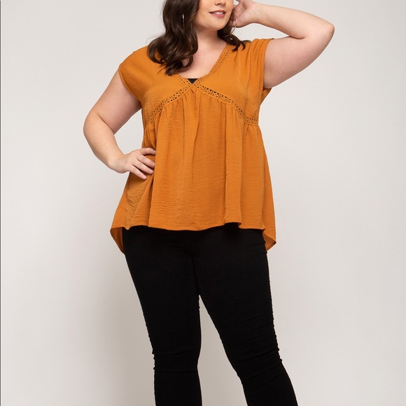 Caramel V Neck Tunic - Picture 2 of 5